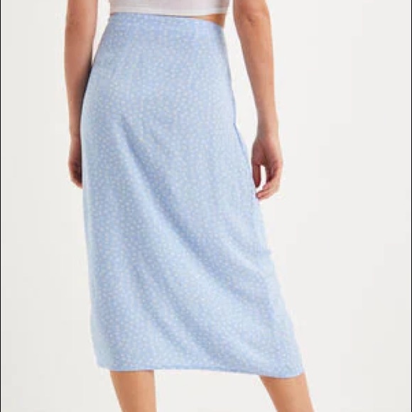 Pacsun Midi Blue Floral Skirt Size M - Picture 2 of 5